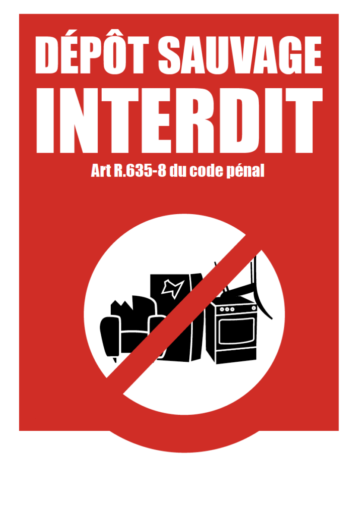 Affichette Dépôt sauvage interdit
